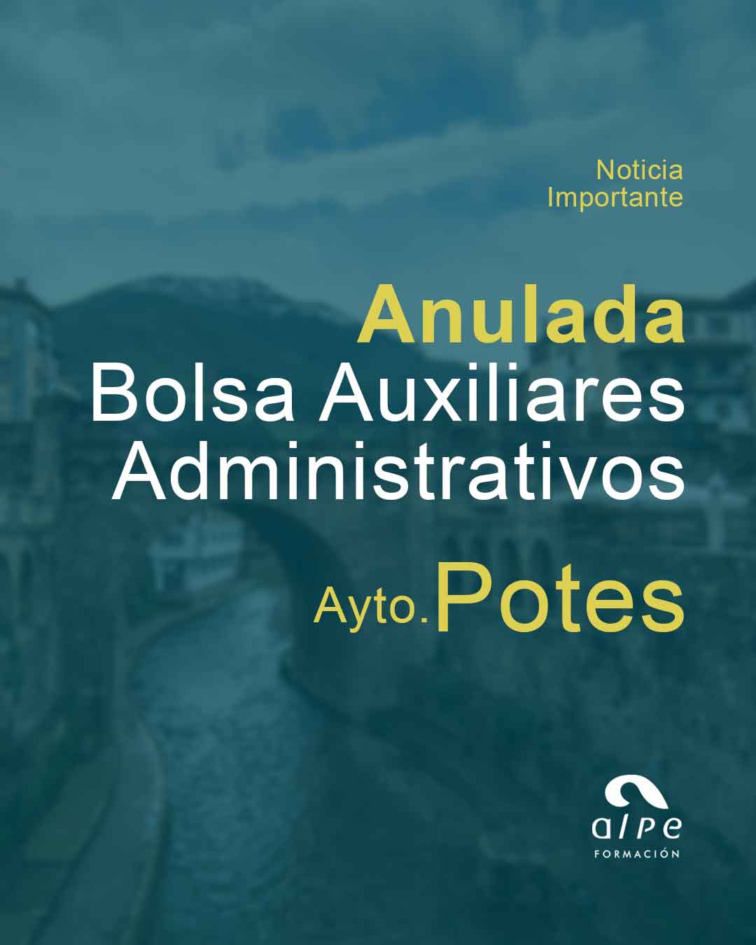 Anulada Bolsa de Auxiliares Administrativos en Potes