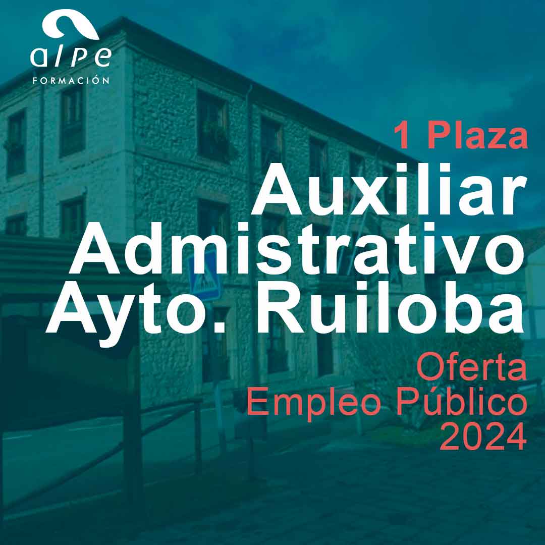 Ofertada una plaza Auxiliar Administrativo en Ruiloba