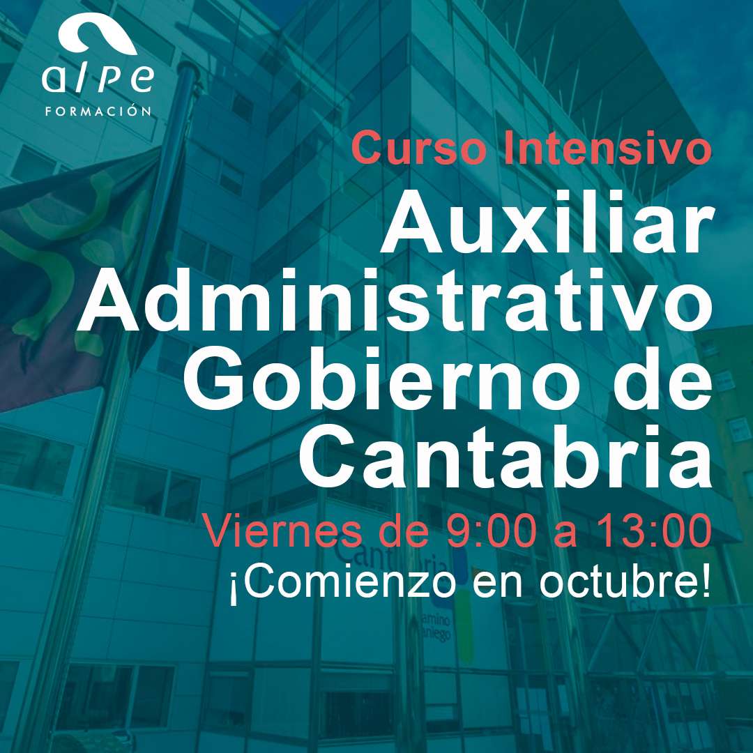 Curso intensivo Auxiliar Administrativo Gobierno de Cantabria